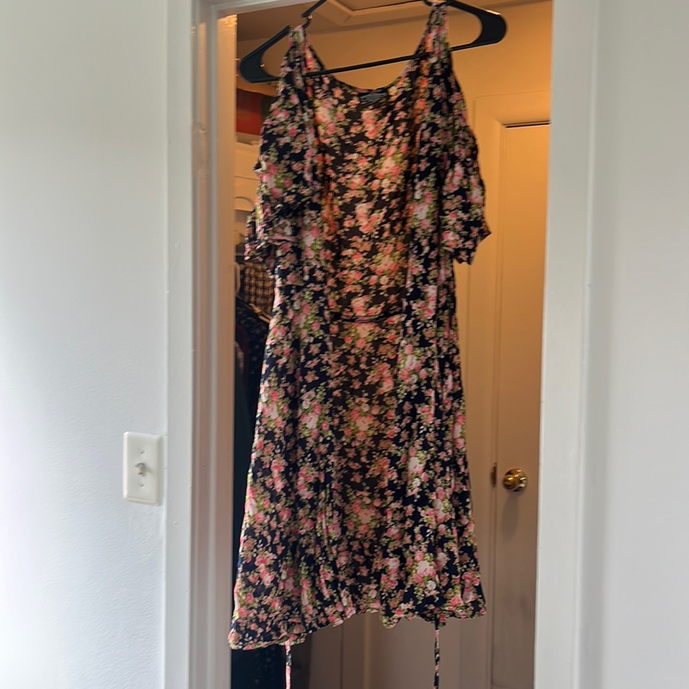 Cold shoulder wrap dress